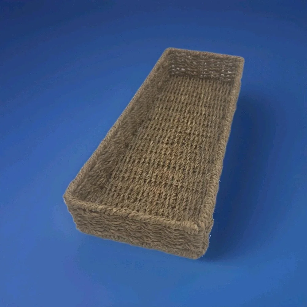 Natural Seagrass Storage Baskets, Rectangle Tray, Container, Toilet Top Tray